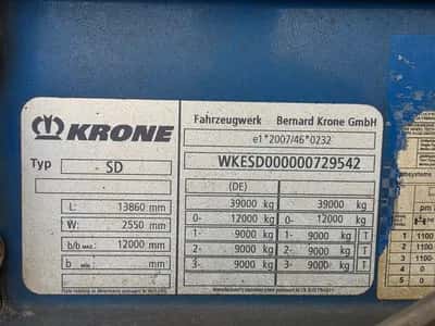 2016 Krone SD SAF - Drum Axle Air Suspension - 39 Ton - Multiple Units Available — photo 9 of 20