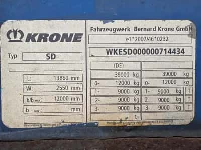 2016 Krone SD SAF - Drum Axle Air Suspension - 39 Ton - Multiple Units Available — photo 9 of 20