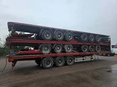 2007 Fruehauf SMB - DISC Stack of 3-Axle Flatbed Semi-Trailers - Disc Brakes - Air Suspension - 34 Ton — photo 4 of 20