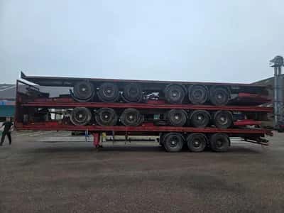 2007 Fruehauf SMB - DISC Stack of 3-Axle Flatbed Semi-Trailers - Disc Brakes - Air Suspension - 34 Ton — photo 8 of 20