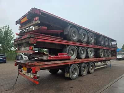 2007 Fruehauf SMB - DISC Stack of 3-Axle Flatbed Semi-Trailers - Disc Brakes - Air Suspension - 34 Ton — photo 5 of 20