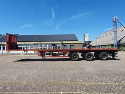 2000 Nooteboom OVB-42 VV Extendable 3-Axle Flatbed Semi-Trailer - Drum Brakes - Air Suspension — photo 4 of 20