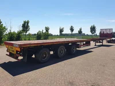 2000 Nooteboom OVB-42 VV Extendable 3-Axle Flatbed Semi-Trailer - Drum Brakes - Air Suspension — photo 9 of 20