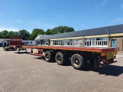 2000 Nooteboom OVB-42 VV Extendable 3-Axle Flatbed Semi-Trailer - Drum Brakes - Air Suspension — photo 12 of 20