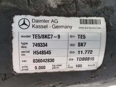 2012 Mercedes-Benz Daimler TE5 Axle – Trailer Axle – Disc Brakes – Semi-Trailer — photo 6 of 6