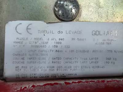 1999 Goliath Mini Loading Crane – 75 kg – Manual – Workshop Crane – 4 AFL 040 — photo 9 of 9