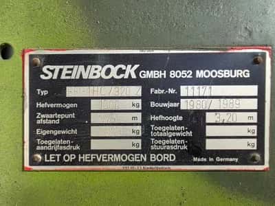 1989 Steinbock EFG1HC/320Z Electric Forklift 1000KG 3.2M — photo 11 of 12