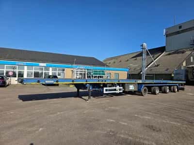 2016 OZGUL L14 4 Steering Axles Semi-Trailer - Trax Drum Brakes - Flatbed Trailer - Air Suspension - 16 Tyres - 2x Extendable — photo 9 of 20