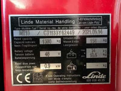 Linde. MT15 - 1500 kG Linde MT 15 - Pallet Truck 1500kg - Hand Pallet Truck - 2021 — photo 10 of 14