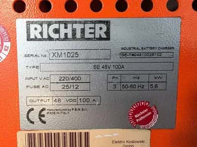 Richter SE 48V 100A Battery Charger - Industrial Forklift Battery Charger — photo 8 of 9