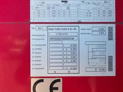 Kögel 3-Axle Curtainsider Semi-Trailer - Mercedes Axles - Disc Brakes - Air Suspension - Spare Wheel - 42 Ton - 2017 - Coil — photo 9 of 20