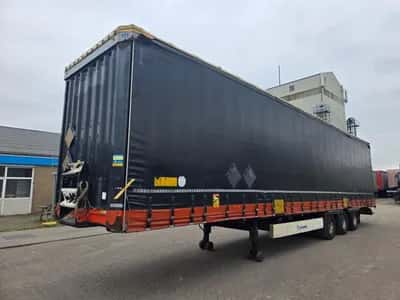 Krone 3-Axle Curtainsider Trailer - BPW - Drum Brakes - Air Suspension - 445/45 R19.5 - 39 Ton - Mega - 2015 — photo 1 of 20