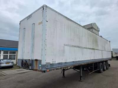 1990 Trouillet 3-Axle Box Semi-Trailer - Drum Brakes - Leaf Springs - Spare Tyre — photo 1 of 15
