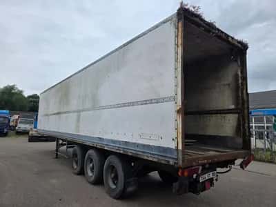 1990 Trouillet 3-Axle Box Semi-Trailer - Drum Brakes - Leaf Springs - Spare Tyre — photo 6 of 15