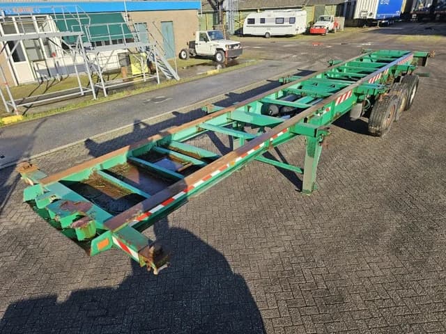 Renders BPW Containerchassis 2000 – 3 Assen – 29 Ton Laadvermogen – Trommelremmen – Luchtvering — photo 1 of 11
