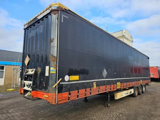 Krone 3-assige Schuifzeiltrailer - BPW - Trommelremmen - Luchtvering - 445/45 R19.5 - 39 Ton - Mega - 2014 — photo 1 of 12