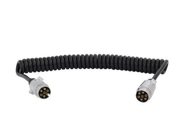 Unbranded 7-Core Electrical Coil | 2 x 7-Pin Aluminium Plugs | 12V 7-polige spiraalkabel trekker-oplegger - 12V - Iso 1724 - ABS/EBS - elektrische verbindingska — photo 1 of 1