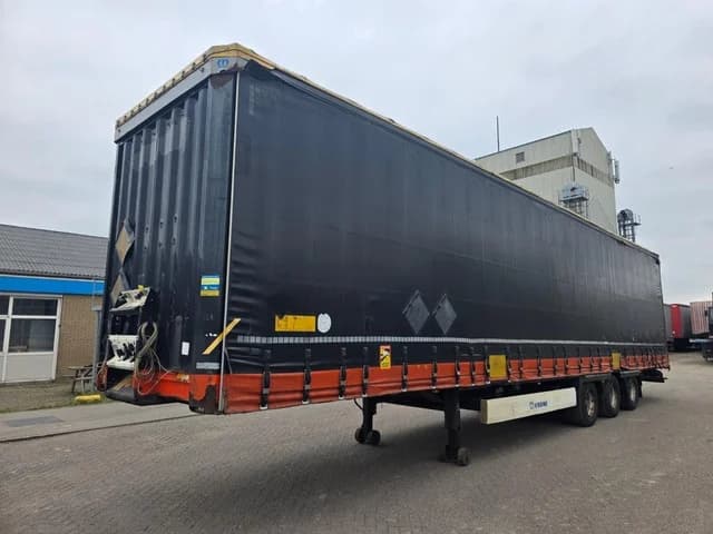 Krone 3-assige Schuifzeiltrailer - BPW - Trommelremmen - Luchtvering - 445/45 R19.5 - 39 Ton - Mega - 2014 — photo 1 of 20