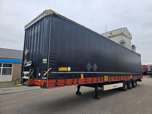 Krone 3-assige Schuifzeiltrailer - BPW - Trommelremmen - Luchtvering - 445/45 R19.5 - 39 Ton - Mega - 2015 — photo 1 of 20