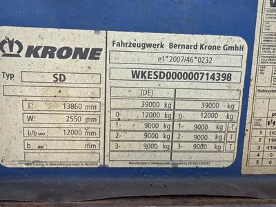 Krone SD SAF - Drum Axle Luchtvering - 39 Ton - Meerdere Exemplaren Beschikbaar — photo 9 of 20