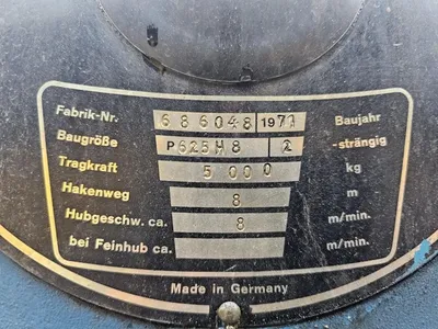 Demag 5000KG P625H8 bovenloopkraan – 5 ton – industriële kraan – 1971 — photo 11 of 13