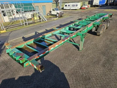 Renders BPW Containerchassis 2000 – 3 Assen – 29 Ton Laadvermogen – Trommelremmen – Luchtvering — photo 1 of 11