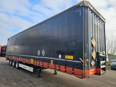 Krone 3-assige Schuifzeiltrailer - BPW - Trommelremmen - Luchtvering - 445/45 R19.5 - 39 Ton - Mega - 2014 — photo 3 of 12