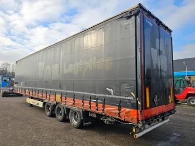 Krone 3-assige Schuifzeiltrailer - BPW - Trommelremmen - Luchtvering - 445/45 R19.5 - 39 Ton - Mega - 2014 — photo 7 of 12