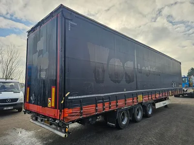Krone 3-assige Schuifzeiltrailer - BPW - Trommelremmen - Luchtvering - 445/45 R19.5 - 39 Ton - Mega - 2014 — photo 5 of 12