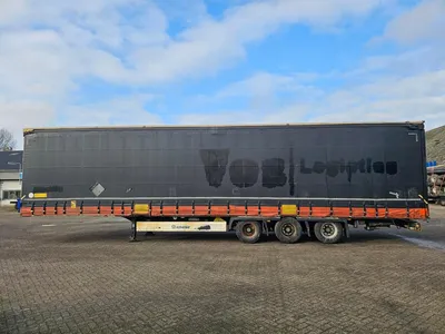Krone 3-assige Schuifzeiltrailer - BPW - Trommelremmen - Luchtvering - 445/45 R19.5 - 39 Ton - Mega - 2014 — photo 8 of 12