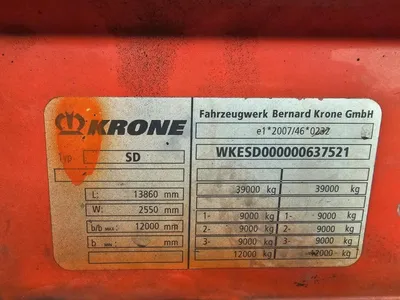 Krone 3-assige Schuifzeiltrailer - BPW - Trommelremmen - Luchtvering - 445/45 R19.5 - 39 Ton - Mega - 2014 — photo 10 of 12