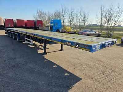 OZGUL L14 4 stuurassen oplegger - Trax trommelremmen - platte trailer - luchtvering - 16 banden - 2x uitschuifbaar — photo 3 of 20