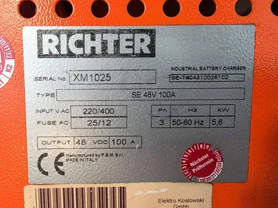 Richter SE 48V 100A Acculader - Industriële Heftruck Batterijlader — photo 8 of 9