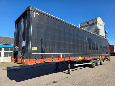 Van Hool 3-assige Schuifzeiltrailer - BPW - Trommelremmen - Luchtvering - 445/45 R19.5 - 39 Ton - 2007 - Export — photo 1 of 16