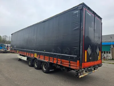 Krone 3-assige Schuifzeiltrailer - BPW - Trommelremmen - Luchtvering - 445/45 R19.5 - 39 Ton - Mega - 2015 — photo 6 of 20
