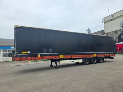 Krone 3-assige Schuifzeiltrailer - BPW - Trommelremmen - Luchtvering - 445/45 R19.5 - 39 Ton - Mega - 2015 — photo 7 of 20