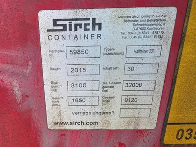 Sirch Container Kipperbak 9.60 m – 3120 kg – 30m³ - Staal – Heavy Duty – Kipper Opbouw — photo 10 of 10