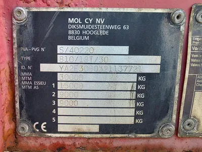 MOL 2-assige platte oplegger - BPW assen - Trommelremmen - Luchtvering - 30 Ton — photo 7 of 14